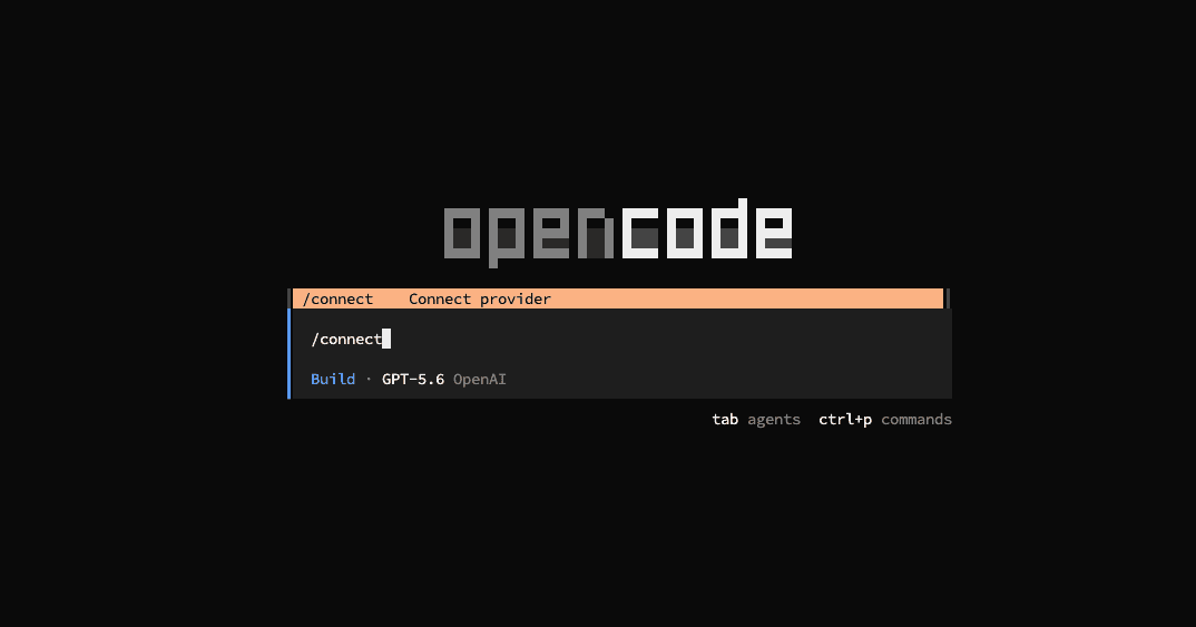 TUI OpenCode: ввод команды /connect